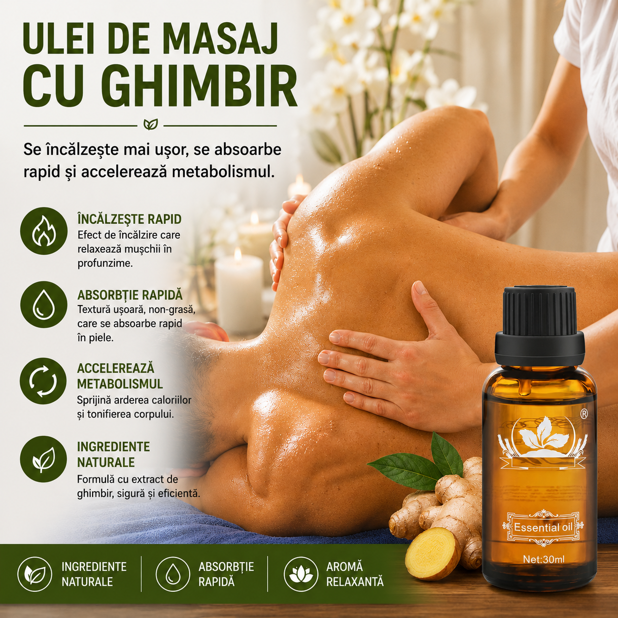 Ulei Corporal Tonifiant cu Ghimbir